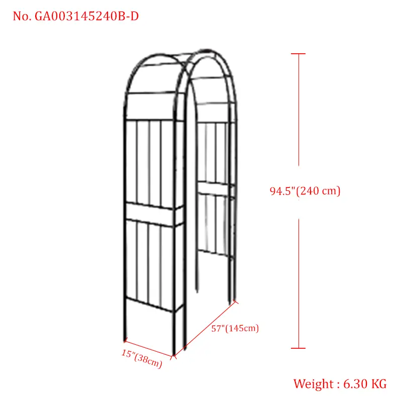 Decorative Metal Garden Arch – Heavy-Duty Weather-Resistant Steel for Climbing Plants