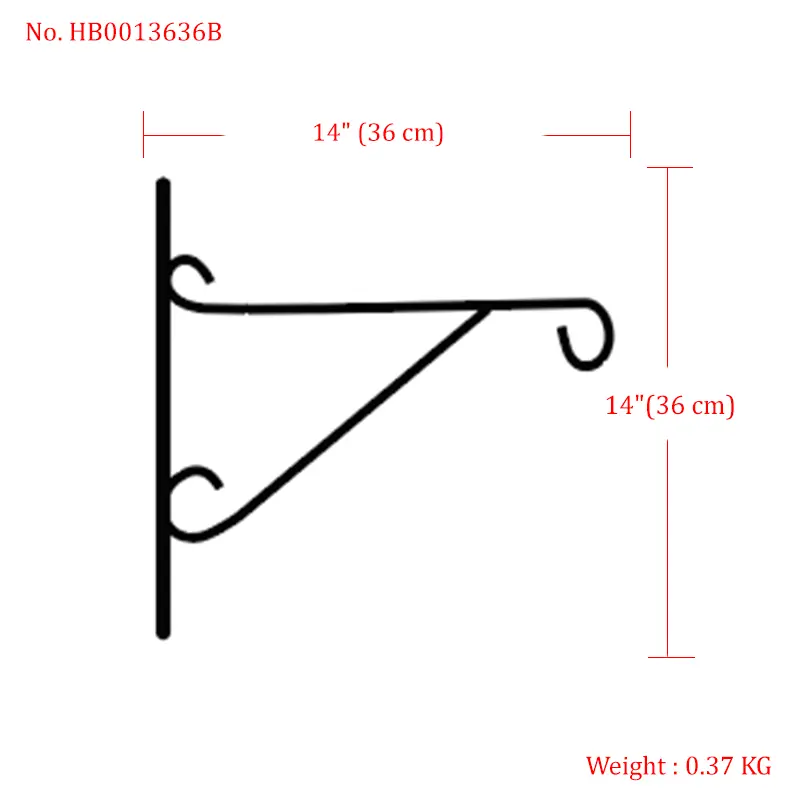 Heavy-Duty Hanging Basket Brackets – Steel Coated Steel with Pre-Drilled Holes