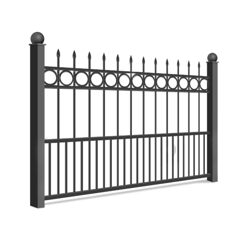 Online Exporter 2023 New Design Cheap Wrought Iron Fence Panel Aluminum Metal Picket Ornamental Fence Sell