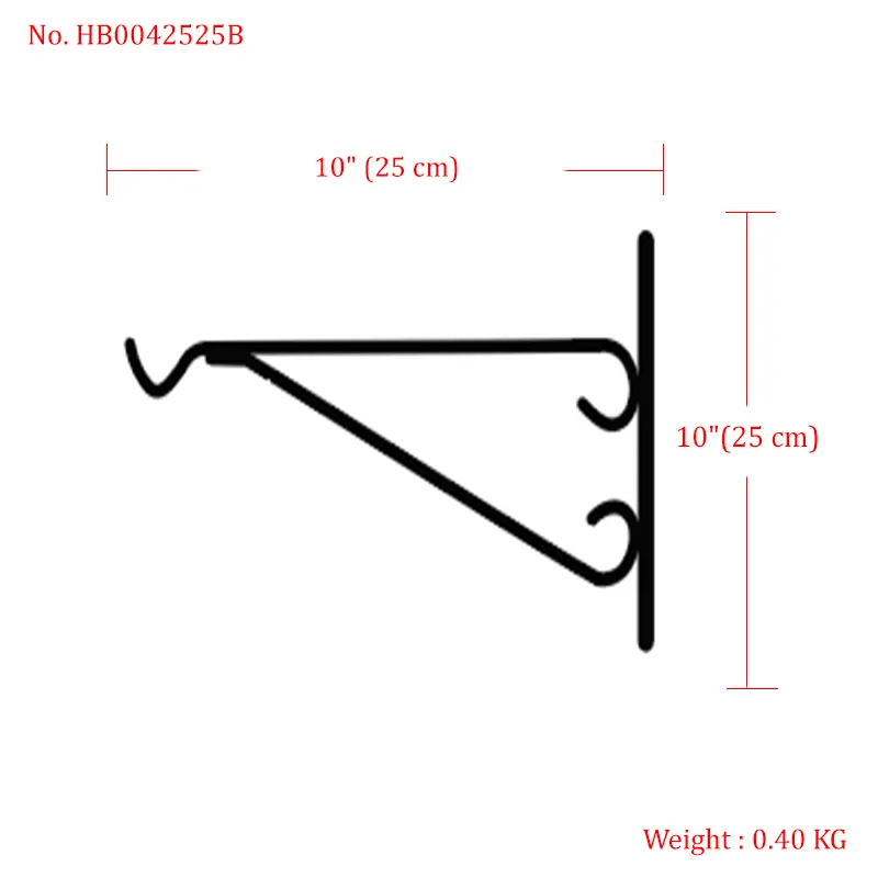 Weatherproof Hanging Basket Brackets – Heavy Duty Steel Coated with Easy Fit Holes