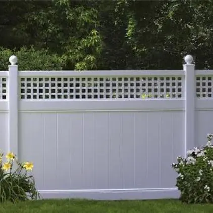 White PVC vinyl privacy garden fence panels